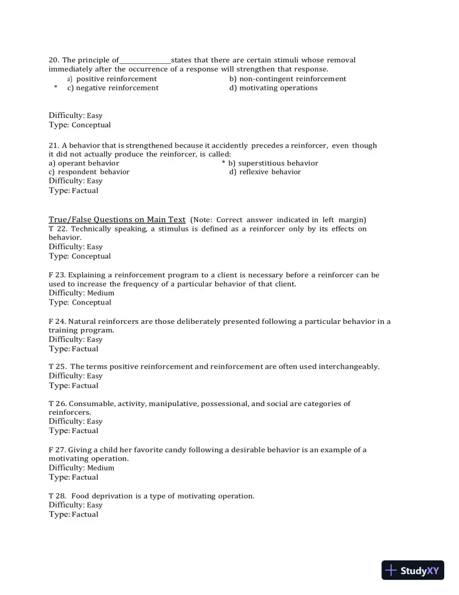 Test Bank for Behavior Modification: What It Is and How To Do It, 11th Edition (Chapters 1-30), page 21