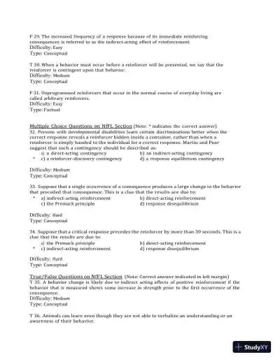 Test Bank for Behavior Modification: What It Is and How To Do It, 11th Edition (Chapters 1-30) - Page 22 preview image