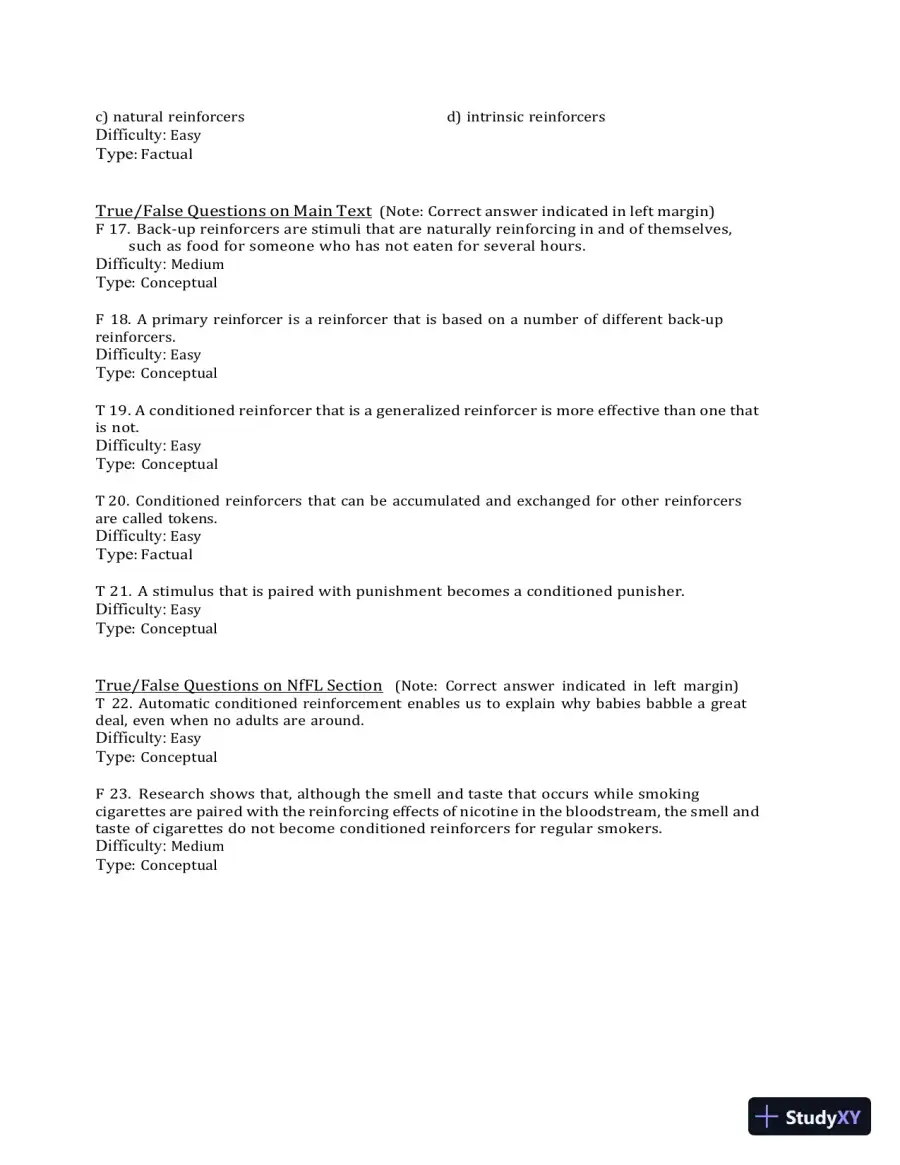Test Bank for Behavior Modification: What It Is and How To Do It, 11th Edition (Chapters 1-30), page 26