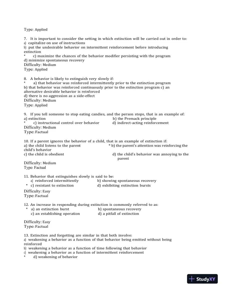 Test Bank for Behavior Modification: What It Is and How To Do It, 11th Edition (Chapters 1-30), page 28
