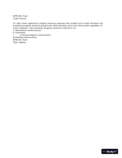 Test Bank for Behavior Modification: What It Is and How To Do It, 11th Edition (Chapters 1-30) - Page 30 preview image