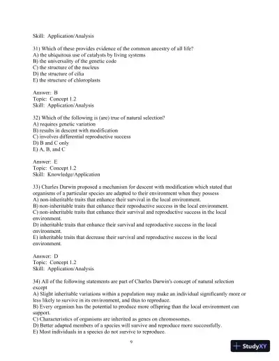 Test Bank For Biology, 8th Edition - Page 10 preview image