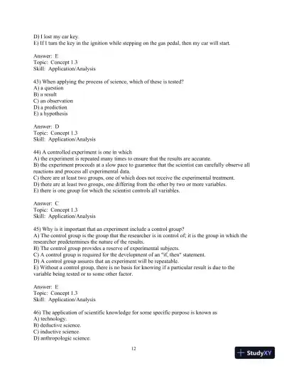 Test Bank For Biology, 8th Edition - Page 13 preview image