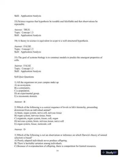 Test Bank For Biology, 8th Edition - Page 15 preview image