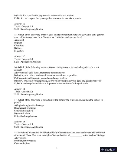 Test Bank For Biology, 8th Edition - Page 6 preview image