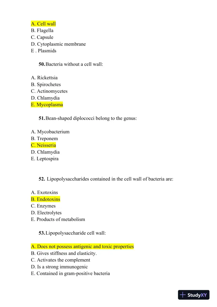 Microbiology Practice Exam With Answers (1000 Solved Questions), page 11
