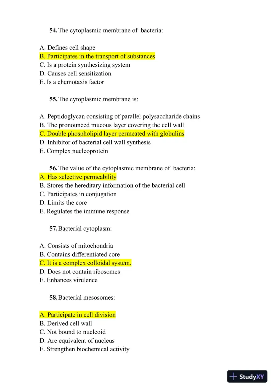 Microbiology Practice Exam With Answers (1000 Solved Questions), page 12