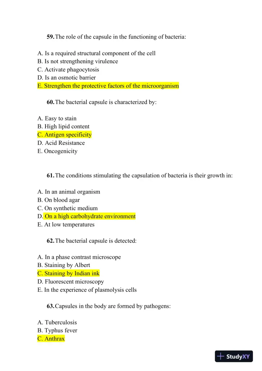 Microbiology Practice Exam With Answers (1000 Solved Questions), page 13