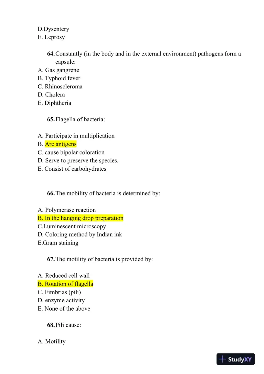 Microbiology Practice Exam With Answers (1000 Solved Questions), page 14