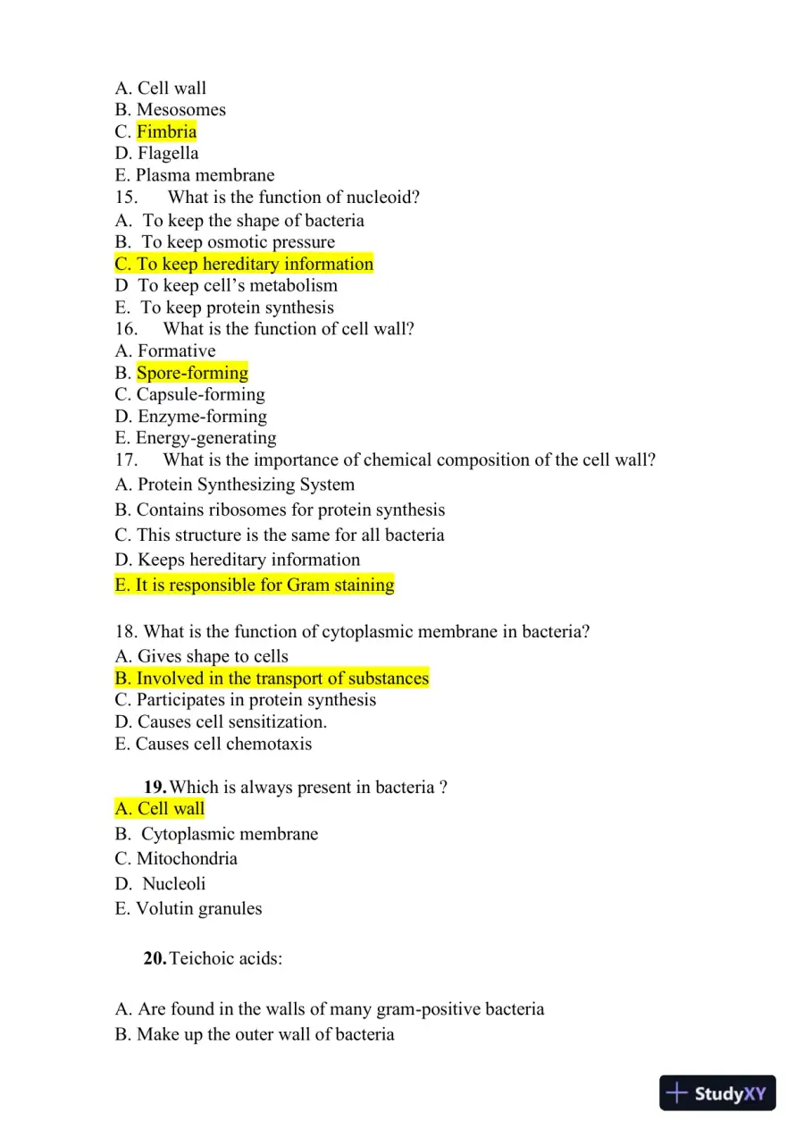 Microbiology Practice Exam With Answers (1000 Solved Questions), page 4