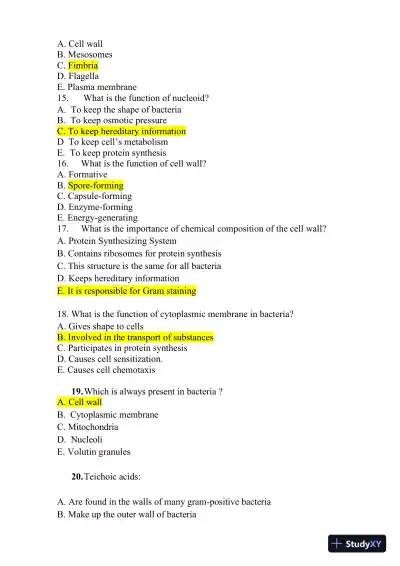 Microbiology Practice Exam With Answers (1000 Solved Questions) - Page 4 preview image
