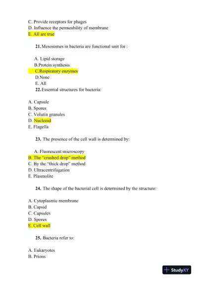 Microbiology Practice Exam With Answers (1000 Solved Questions) - Page 5 preview image