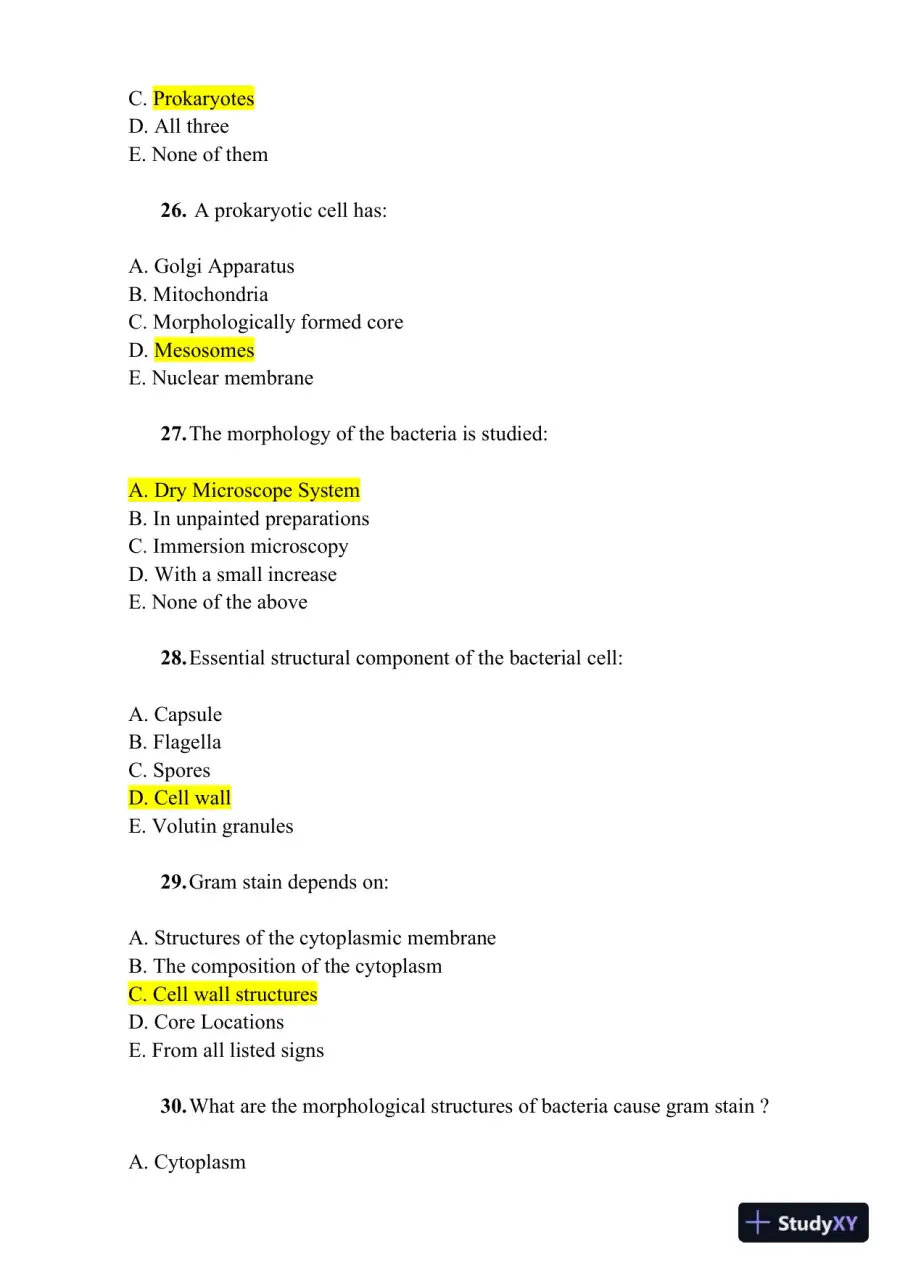 Microbiology Practice Exam With Answers (1000 Solved Questions), page 6