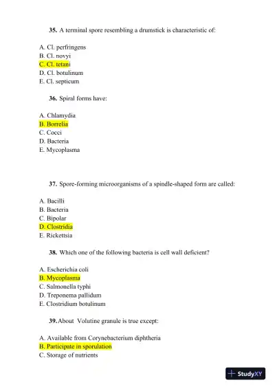 Microbiology Practice Exam With Answers (1000 Solved Questions) - Page 8 preview image