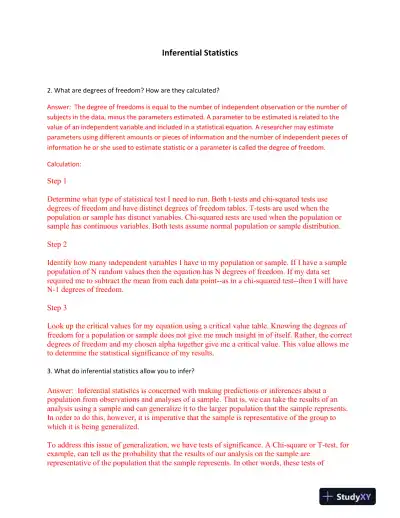 Inferential Statistics: Exploring Statistical Methods and Their Applications in Research - Page 1 preview image