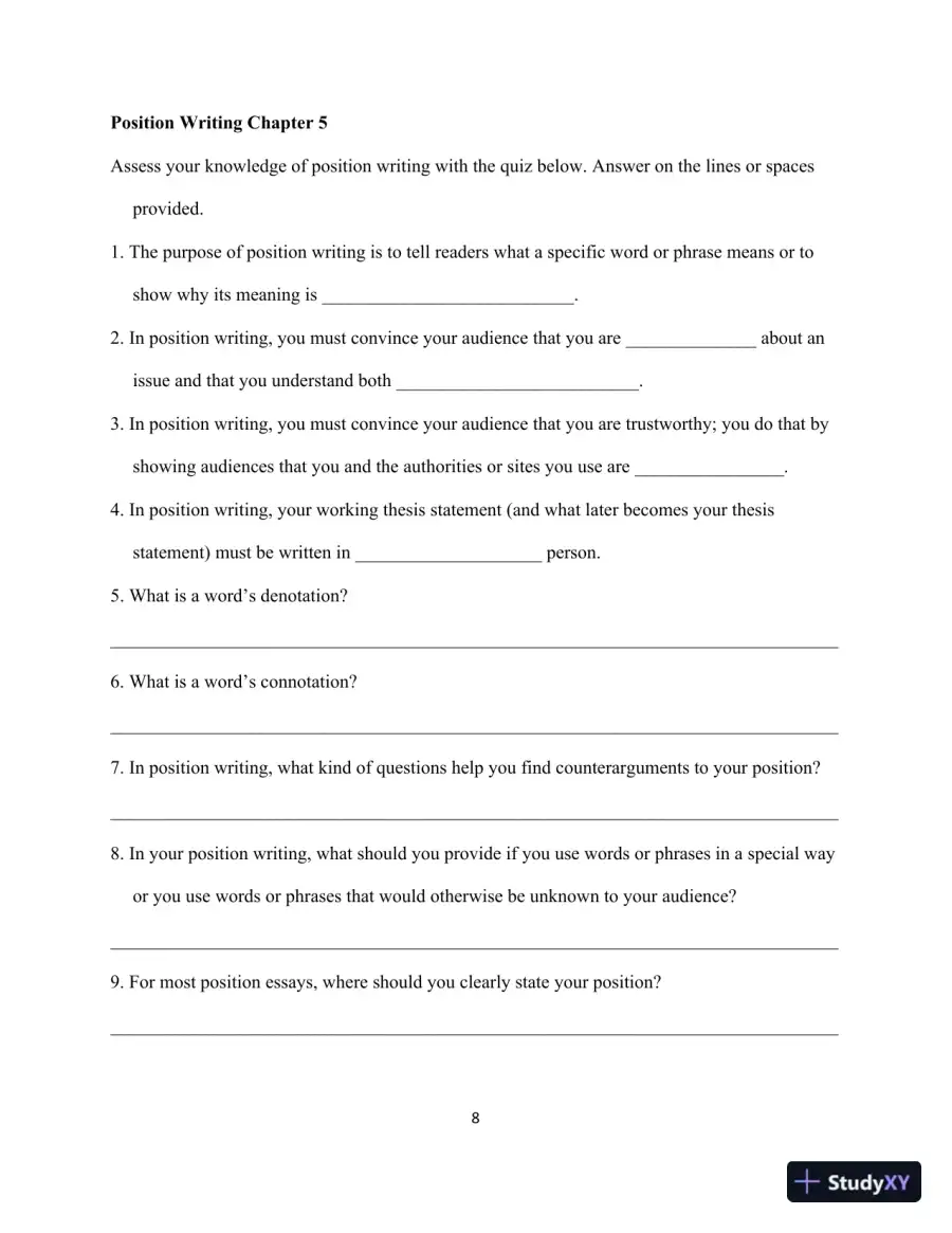 Test Bank for Ticket to Write: Writing College Essays, MLA Update, page 12