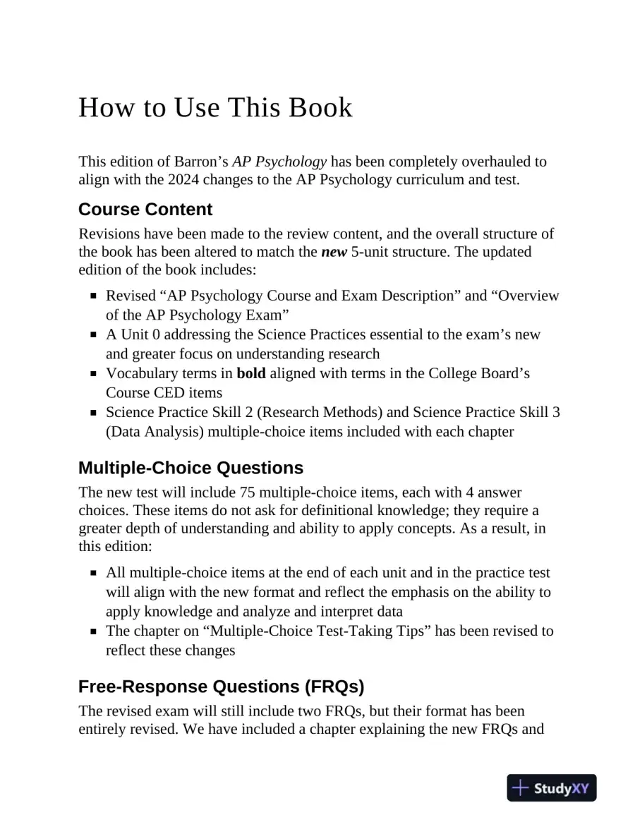 AP Psychology Premium, 2025: Prep Book for the New 2025 Exam with 3 Practice Tests + Comprehensive Review (2024), page 13