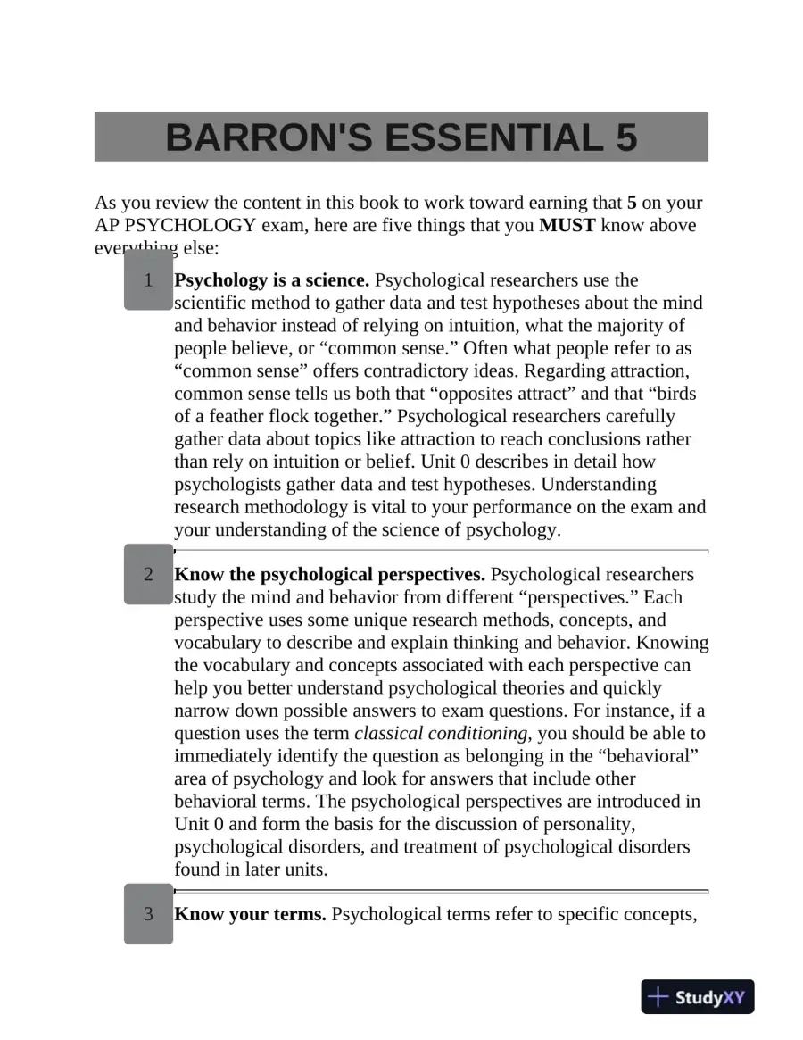 AP Psychology Premium, 2025: Prep Book for the New 2025 Exam with 3 Practice Tests + Comprehensive Review (2024), page 15