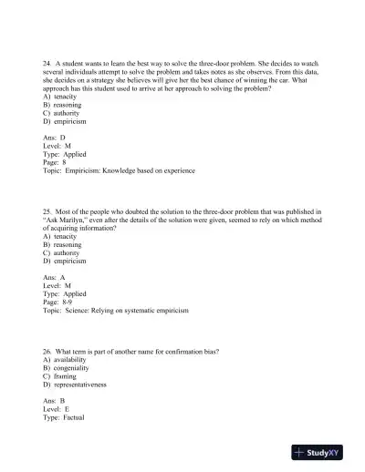 Research Methods: Concepts and Connections 1st Edition Test Bank - Page 13 preview image