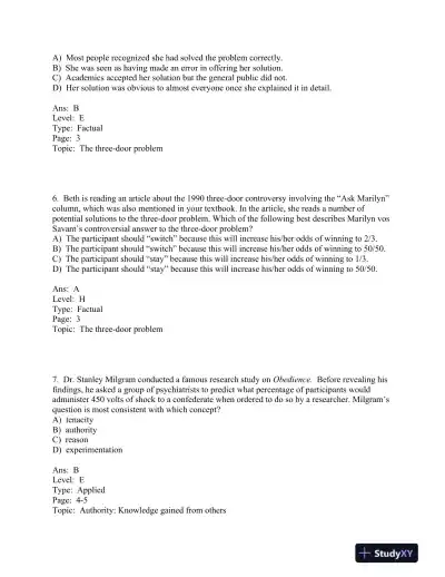 Research Methods: Concepts and Connections 1st Edition Test Bank - Page 6 preview image