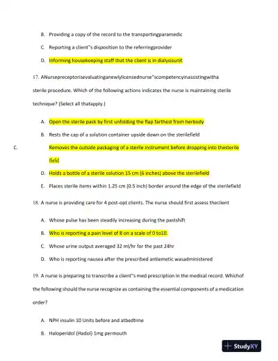ATI Leadership Proctored Exam with Answers (70 Solved Questions) - Page 8 preview image