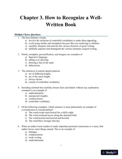 Test Bank for Childrens Literature, Briefly , 7th Edition - Page 15 preview image