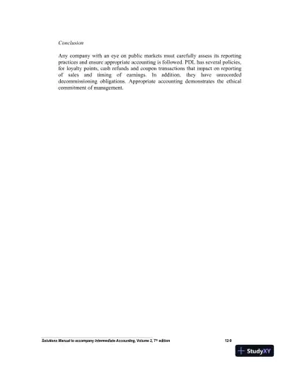 Intermediate Accounting, Volume 2, Seventh Canadian Edition Solution Manual - Page 10 preview image