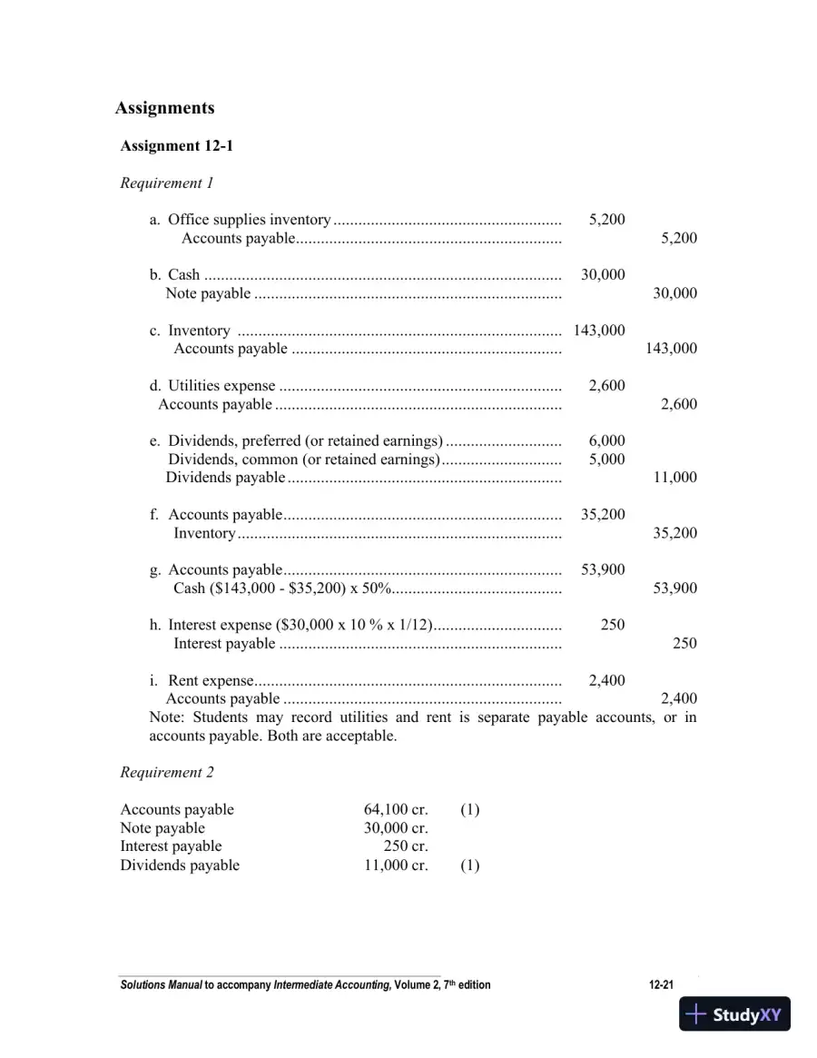 Intermediate Accounting, Volume 2, Seventh Canadian Edition Solution Manual, page 22