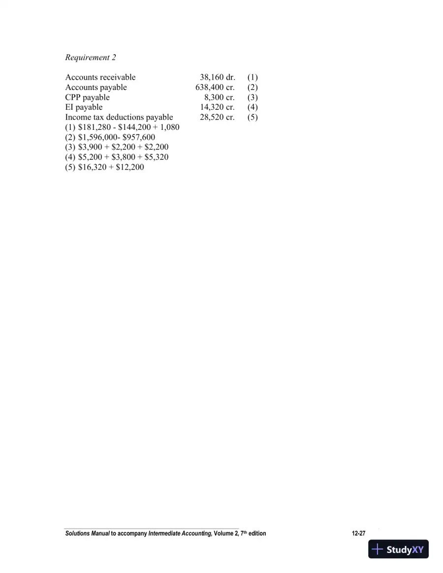 Intermediate Accounting, Volume 2, Seventh Canadian Edition Solution Manual, page 28