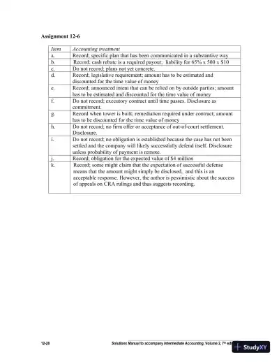 Intermediate Accounting, Volume 2, Seventh Canadian Edition Solution Manual - Page 29 preview image