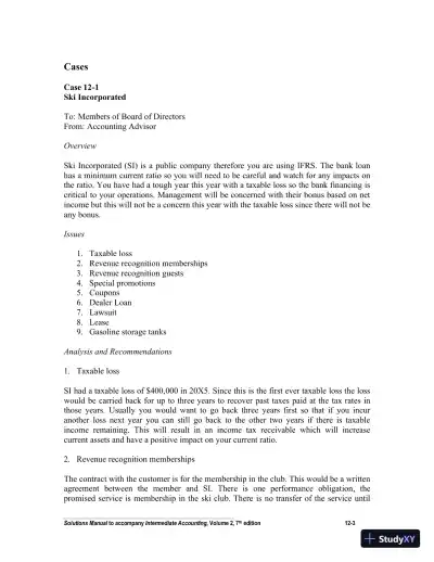 Intermediate Accounting, Volume 2, Seventh Canadian Edition Solution Manual - Page 4 preview image