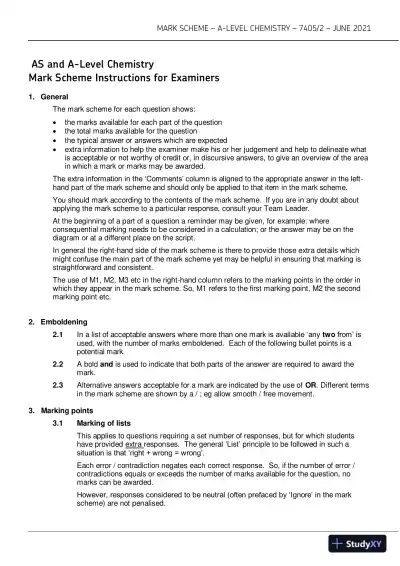 2021 AQA A-level Chemistry Paper 2 7405/2 with Answers (10 Solved Questions) - Page 4 preview image