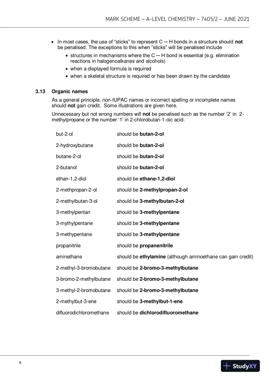 2021 AQA A-level Chemistry Paper 2 7405/2 with Answers (10 Solved Questions), page 9