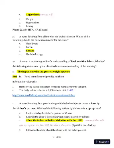2023 RN Comprehensive Predictor with Answers (181 Solved Questions) - Page 13 preview image