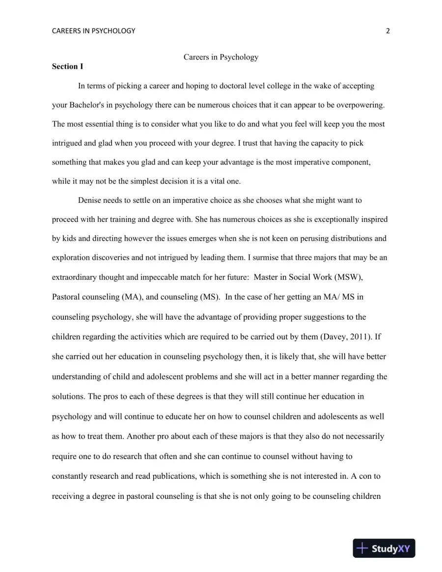 PSY 496: Applied Project Careers in Psychology, page 3