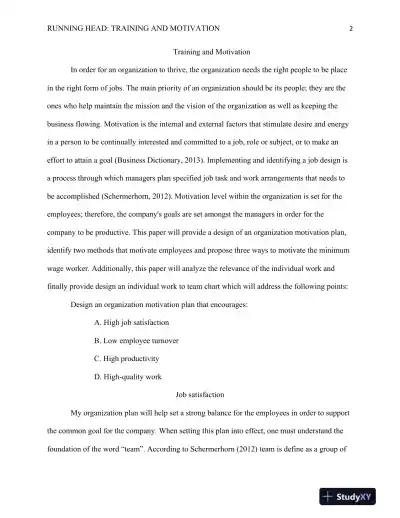 BUS 520 � Leadership and Organizational Training and Motivation - Page 3 preview image