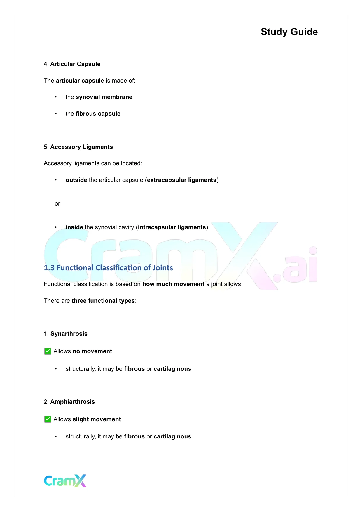 Anatomy and Physiology - Articulations - Page 5 preview image