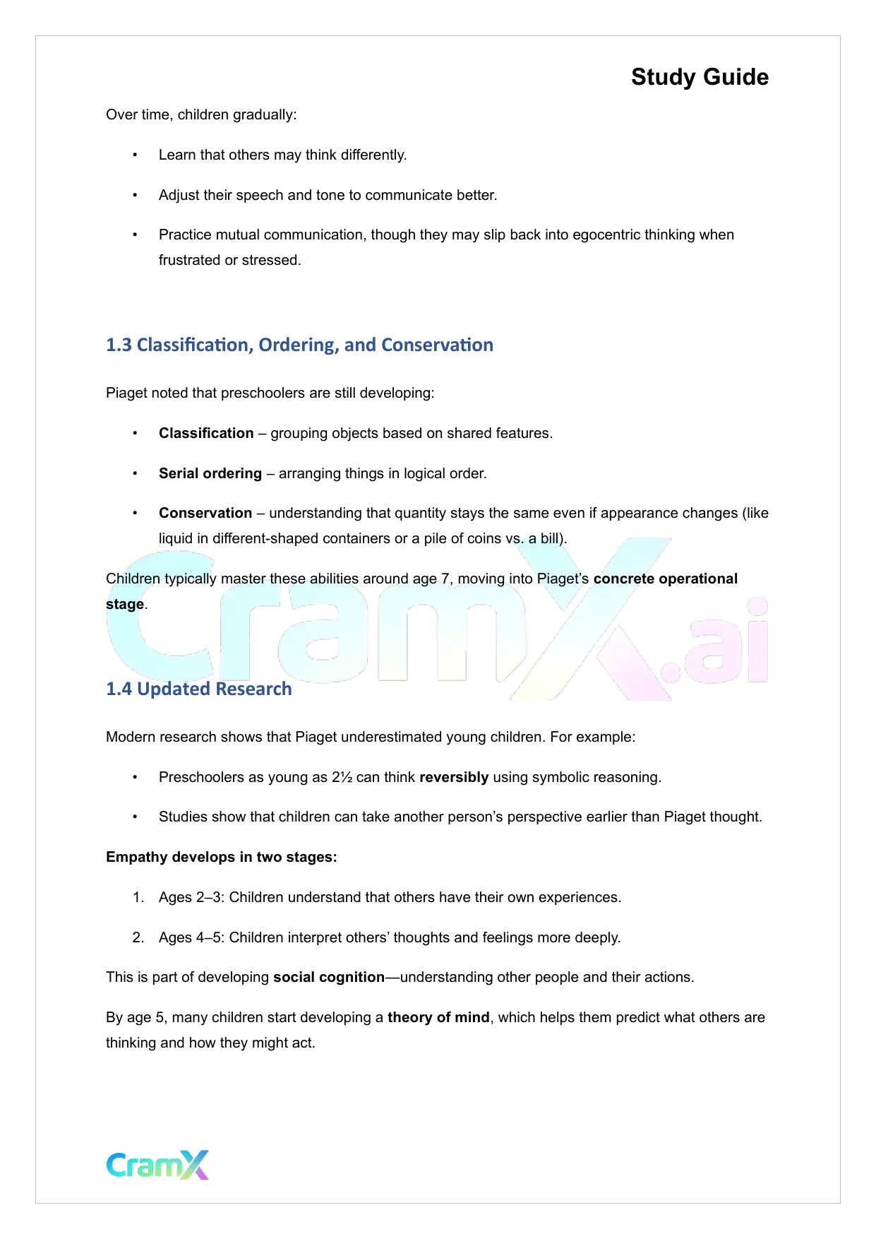 Developmental Psychology - Physical, Cognitive Development Age 2–6 - Page 2 preview image