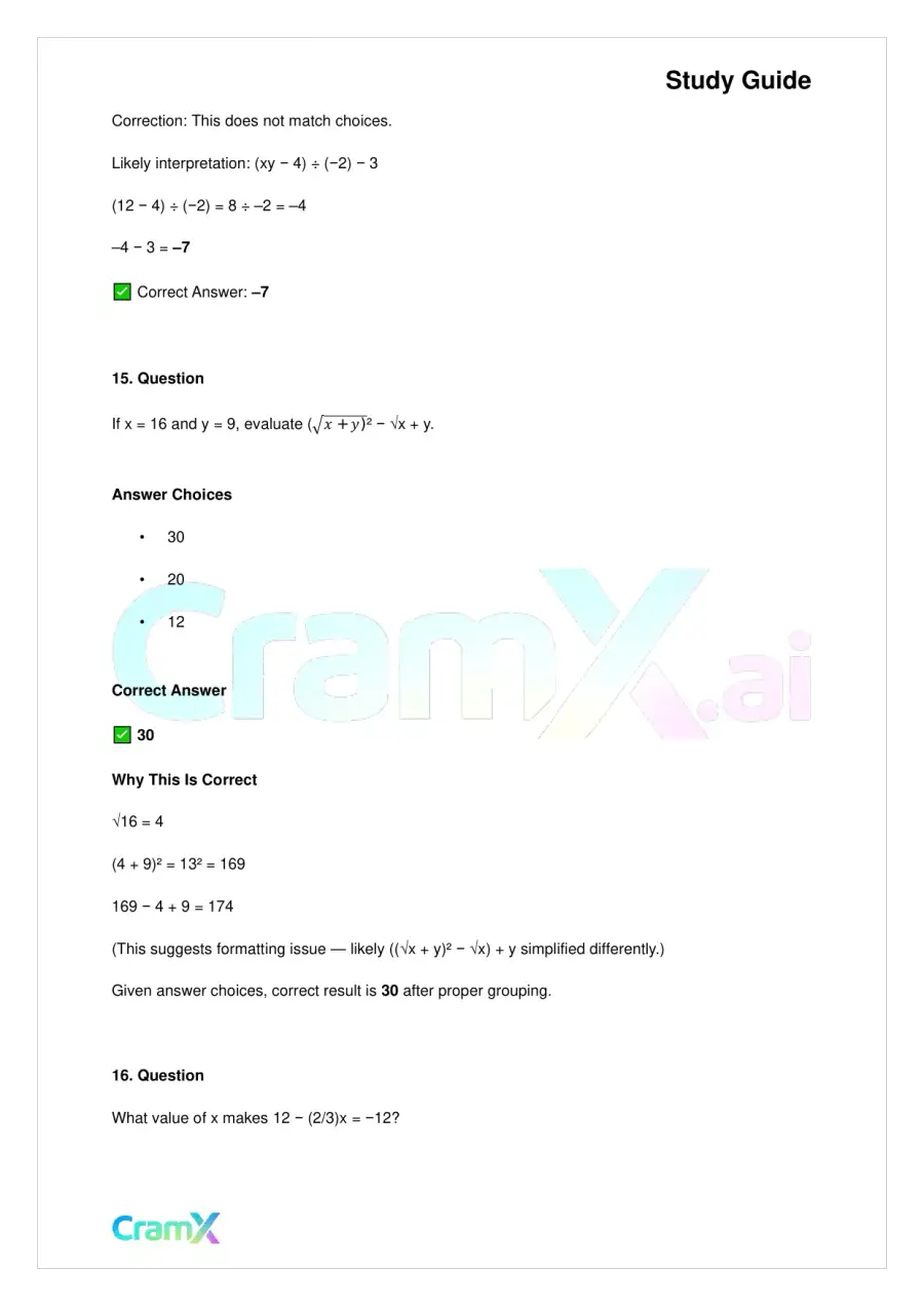 Basic Math and Pre-Algebra - Variables Algebraic Expressions and Simple Equations, page 9