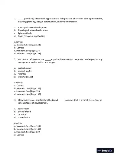 Systems Analysis And Desig, 10th Edition Test Bank - Page 14 preview image