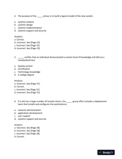 Systems Analysis And Desig, 10th Edition Test Bank - Page 3 preview image
