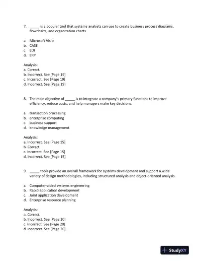 Systems Analysis And Desig, 10th Edition Test Bank - Page 4 preview image