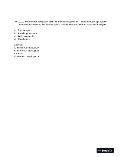 Systems Analysis And Desig, 10th Edition Test Bank - Page 5 preview image