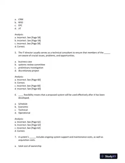 Systems Analysis And Desig, 10th Edition Test Bank - Page 7 preview image