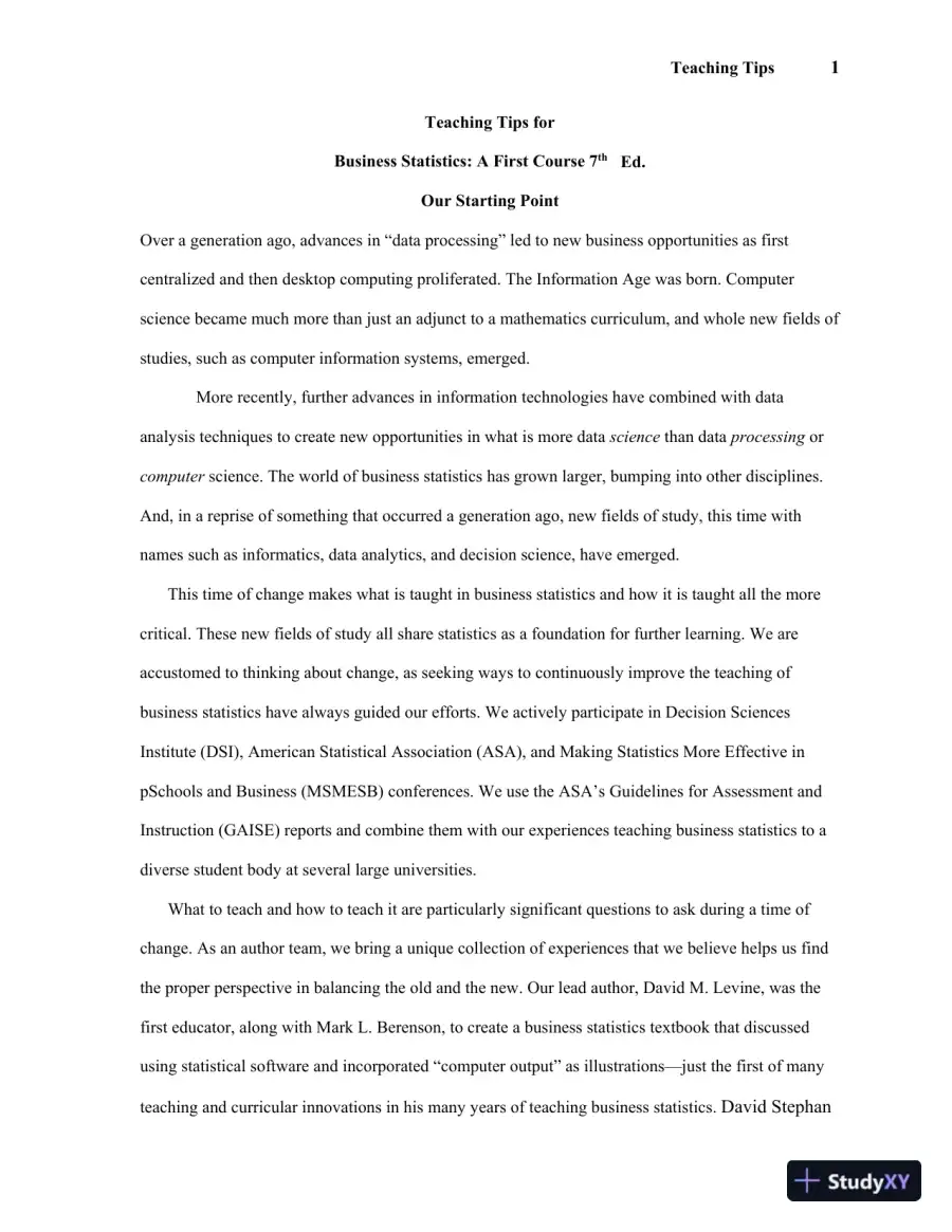 Solution Manual for Business Statistics: A First Course, 7th Edition, page 4