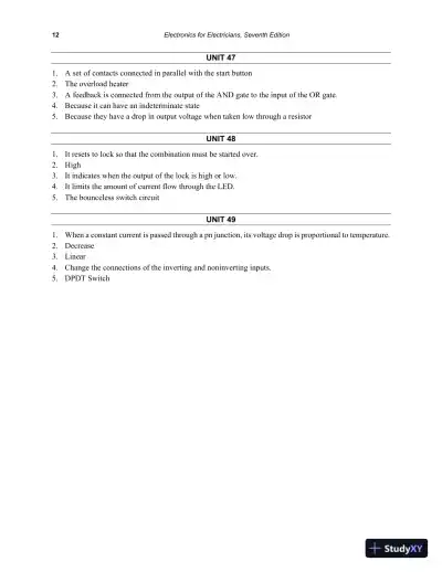 Solution Manual for Electronics for Electricians, 7th Edition - Page 13 preview image