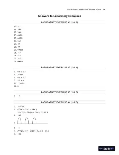 Solution Manual for Electronics for Electricians, 7th Edition - Page 14 preview image