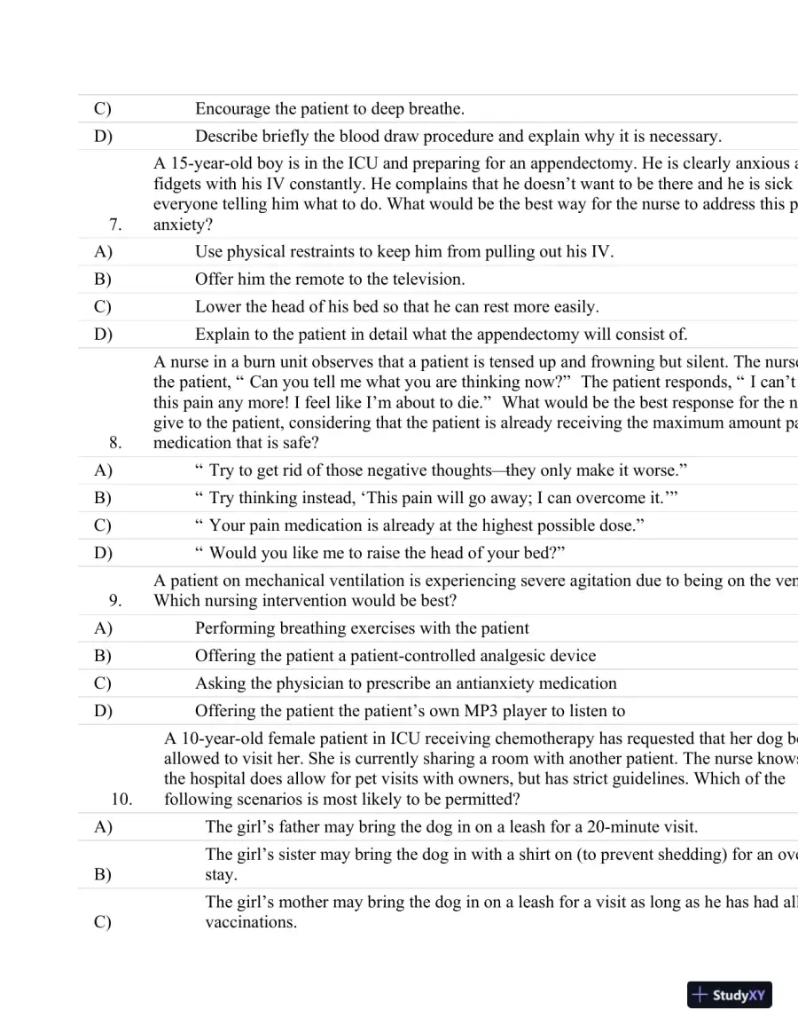 Test Bank For Critical Care Nursing: A Holistic Approach, 10th Edition, page 10
