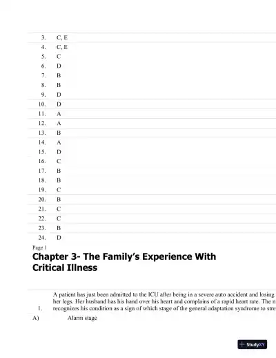 Test Bank For Critical Care Nursing: A Holistic Approach, 10th Edition - Page 14 preview image