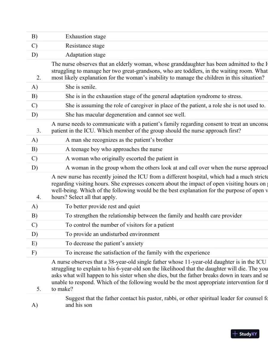 Test Bank For Critical Care Nursing: A Holistic Approach, 10th Edition, page 15